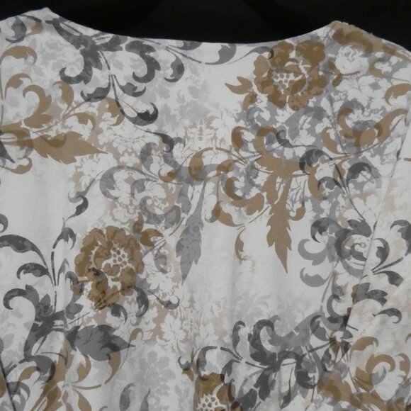 ALFRED DUNNER | large | Floral Long Sleeve Shirt | Beautiful and Unique Neckline - Picture 12 of 16